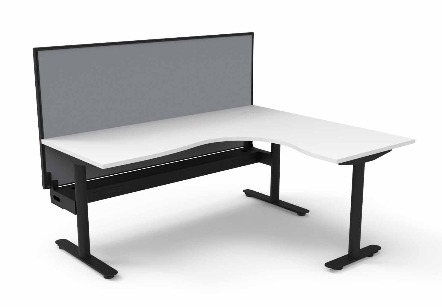 Halo Static Corner Workstation - With Screen